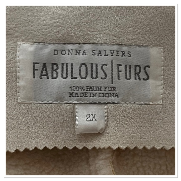 Fabulous Furs Elegant Cream Faux Suede and Faux Fur Trim. - Picture 12 of 13